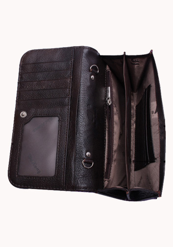Elizabeth Python Leather Clutch Wallet Purple