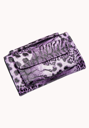 Elizabeth Patent Leather Clutch Wallet Puple