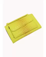 Elizabeth Patent Leather Clutch Wallet Yellow