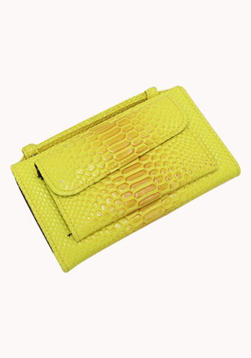 Elizabeth Patent Leather Clutch Wallet Yellow