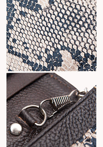 Elizabeth Python Leather Clutch Wallet Beige