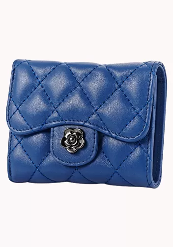 Kimberly Wallet Lambskin Leather Blue
