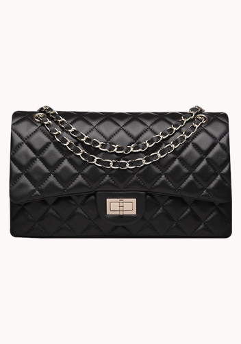 Adele Flap Bag Lambskin With Gold Hardware Black