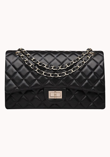 Adele Flap Bag Lambskin With Gold Hardware Black