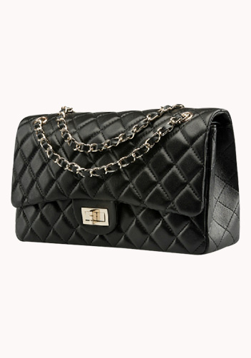 Adele Flap Bag Lambskin With Gold Hardware Black