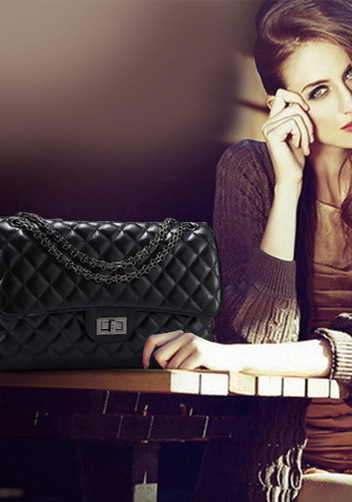 Adele Flap Bag Faux Leather Black