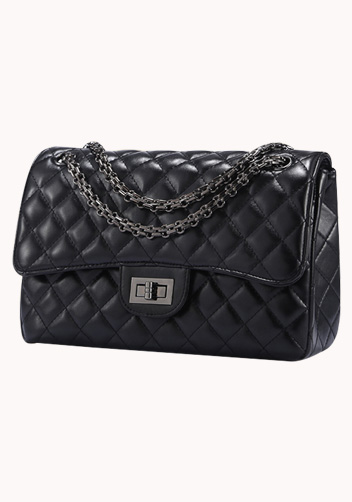 Adele Flap Bag Faux Leather Black
