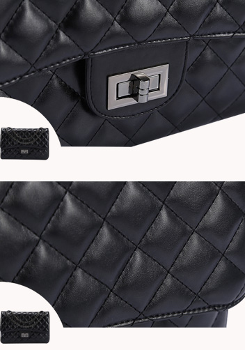 Adele Flap Bag Faux Leather Black