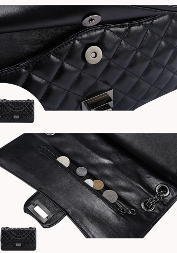 Adele Flap Bag Faux Leather Black