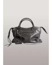 The Route 66 Faux Leather Medium Bag Dark Grey