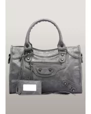 The Route 66 Faux Leather Medium Bag Grey