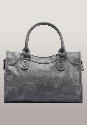 The Route 66 Faux Leather Medium Bag Grey