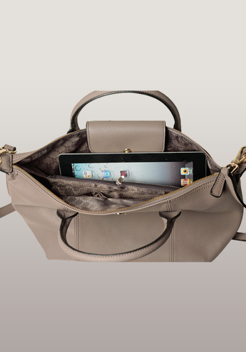 Rachele Leather Medium Bag Grey
