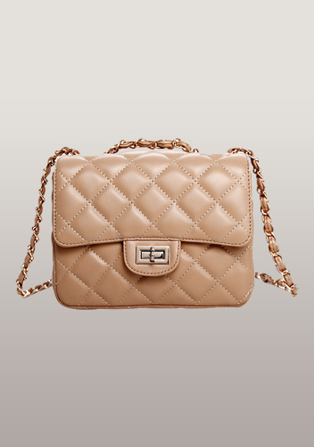Adele Flap Mini Bag Faux Leather Beige