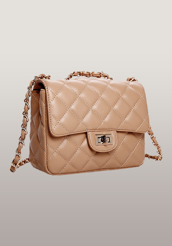 Adele Flap Mini Bag Faux Leather Beige