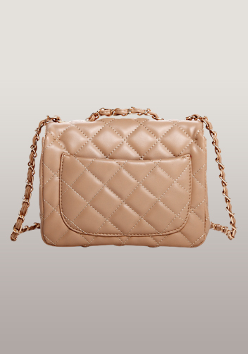 Adele Flap Mini Bag Faux Leather Beige
