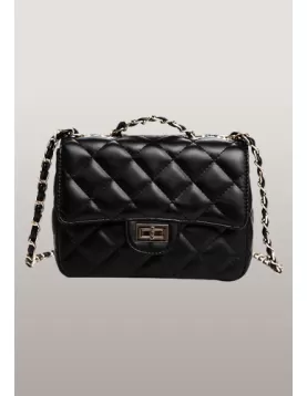 Adele Flap Mini Bag Faux Leather Black