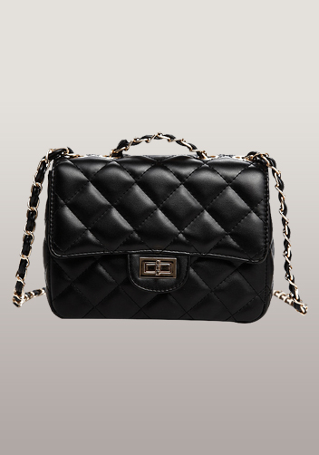 Adele Flap Mini Bag Faux Leather Black