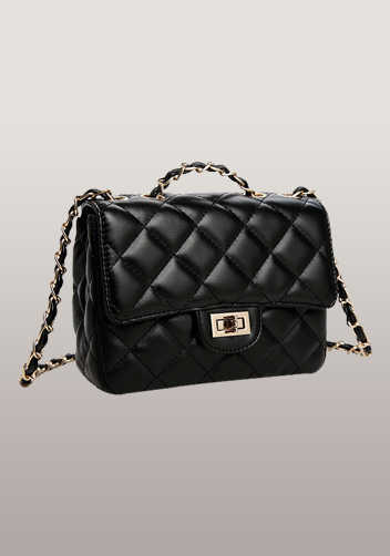 Adele Flap Mini Bag Faux Leather Black