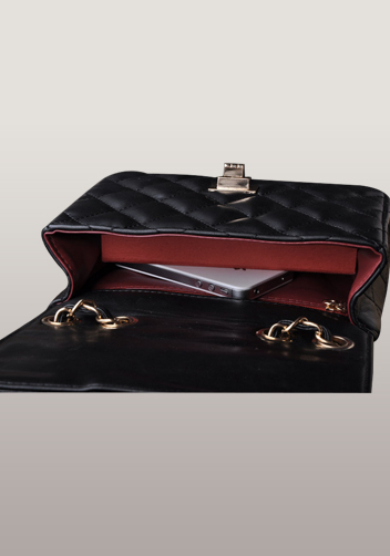 Adele Flap Mini Bag Faux Leather Black