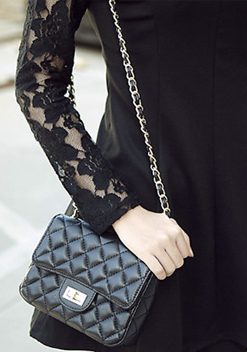 Adele Flap Mini Bag Faux Leather Black
