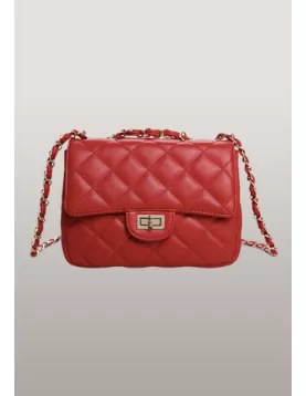 Adele Flap Mini Bag Faux Leather Red