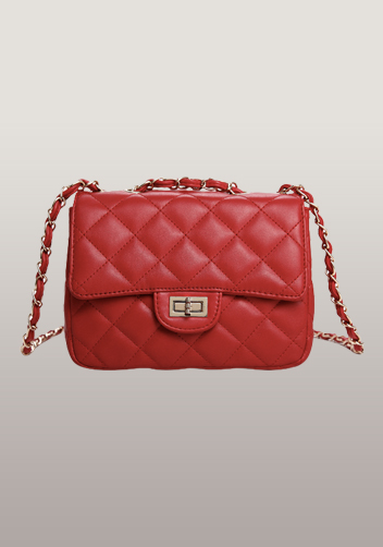 Adele Flap Mini Bag Faux Leather Red