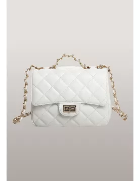 Adele Flap Mini Bag Faux Leather White