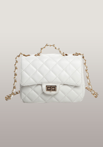 Adele Flap Mini Bag Faux Leather White