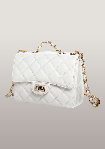 Adele Flap Mini Bag Faux Leather White