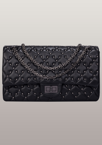 Adele Flap Bag With Studs Lambskin Black