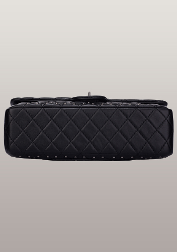 Adele Flap Bag With Studs Lambskin Black