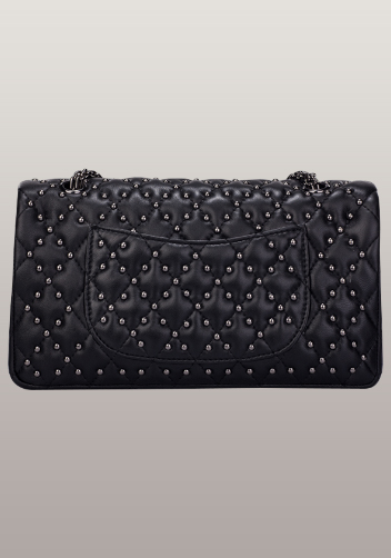 Adele Flap Bag With Studs Lambskin Black