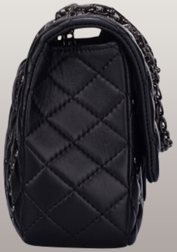 Adele Flap Bag With Studs Lambskin Black