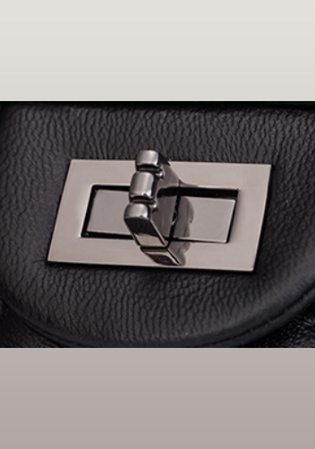 Adele Flap Medium Bag With Studs Lambskin Black