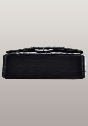 Adele Flap V Shape Quilted Medium Bag Lambskin Black