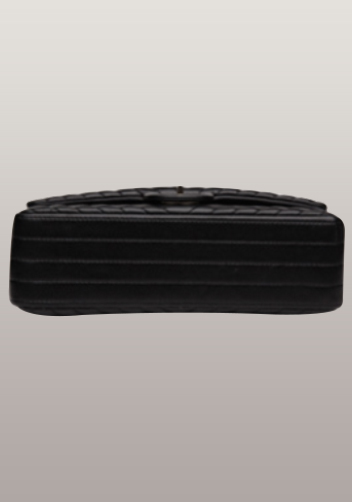 Adele Flap V Shape Quilted Medium Bag Lambskin Black