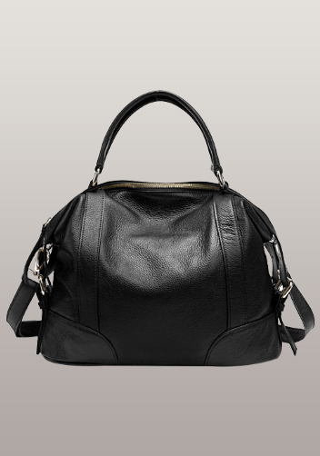 Brittany Leather Shoulder Bag Black