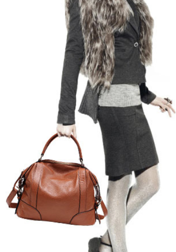 Brittany Leather Shoulder Bag Brown