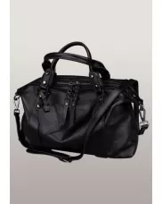 Roxana Leather Shoulder Bag Black