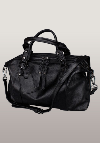 Roxana Leather Shoulder Bag Black