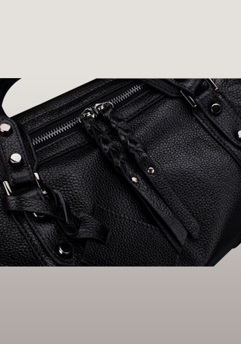 Roxana Leather Shoulder Bag Black
