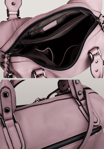 Roxana Leather Shoulder Bag Pink