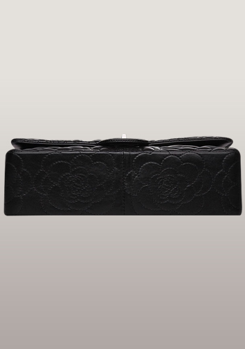 Adele Camellia Flap Medium Bag Lambskin Black