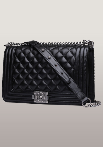 Ingrid Quilted Medium Leather Bag Classic Black