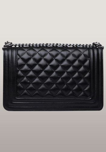 Ingrid Quilted Medium Leather Bag Classic Black