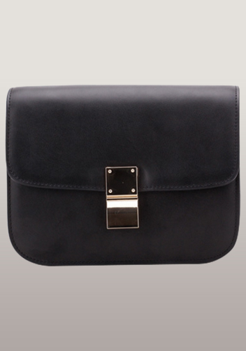 Martha Medium Classic Leather Bag Black