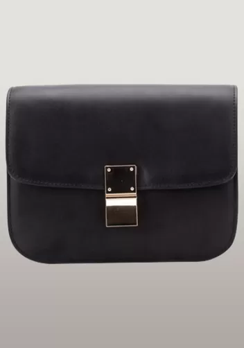 Martha Medium Classic Leather Bag Black