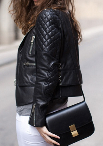 Martha Medium Classic Leather Bag Black