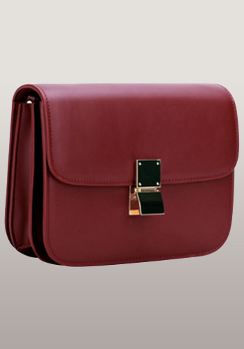 Martha Medium Classic Leather Bag Burgundy